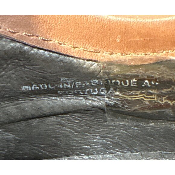 Robert Wayne Shoes Mens Size 7 Brown Leather Casual Sneakers Red & Black Straps - Picture 10 of 12